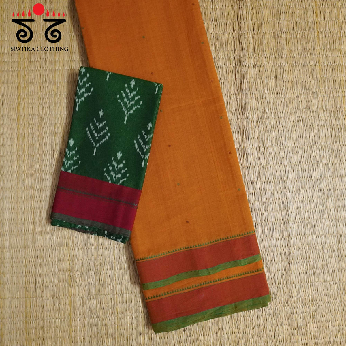 Yellow Kanchi Cotton Saree - Ikat Blouse