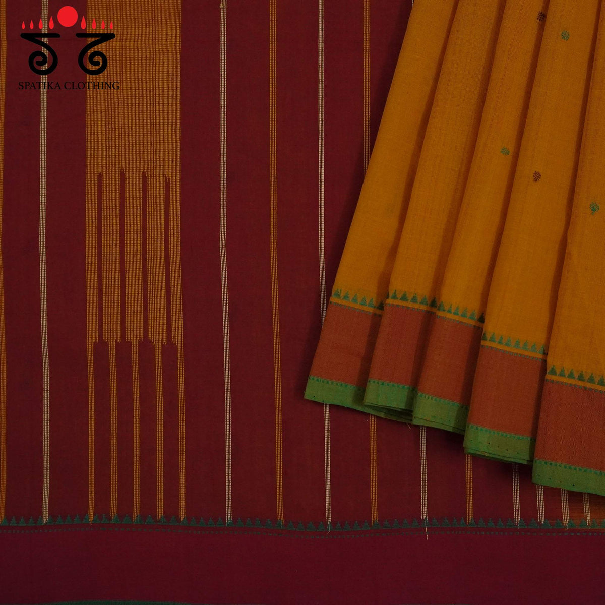 Yellow Kanchi Cotton Saree - Ikat Blouse