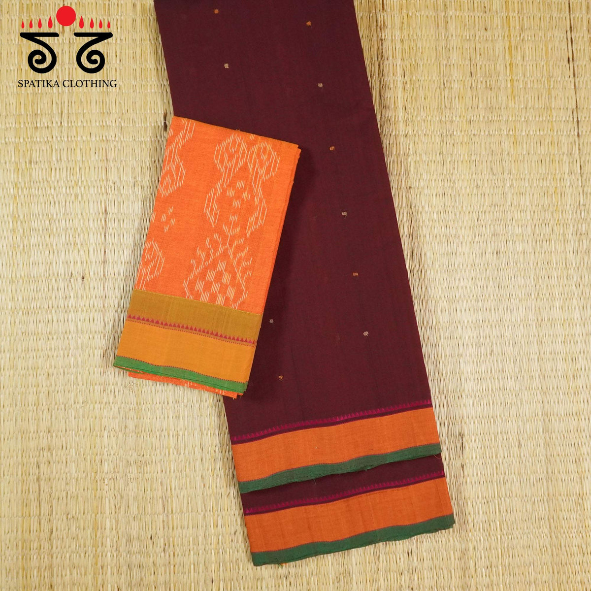 Purple Kanchi Cotton Saree - Ikat Blouse