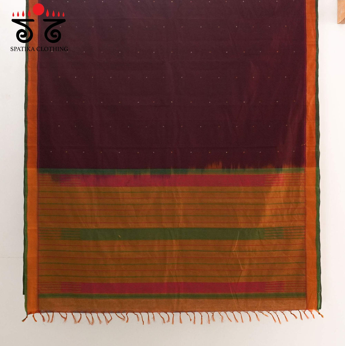 Purple Kanchi Cotton Saree - Ikat Blouse