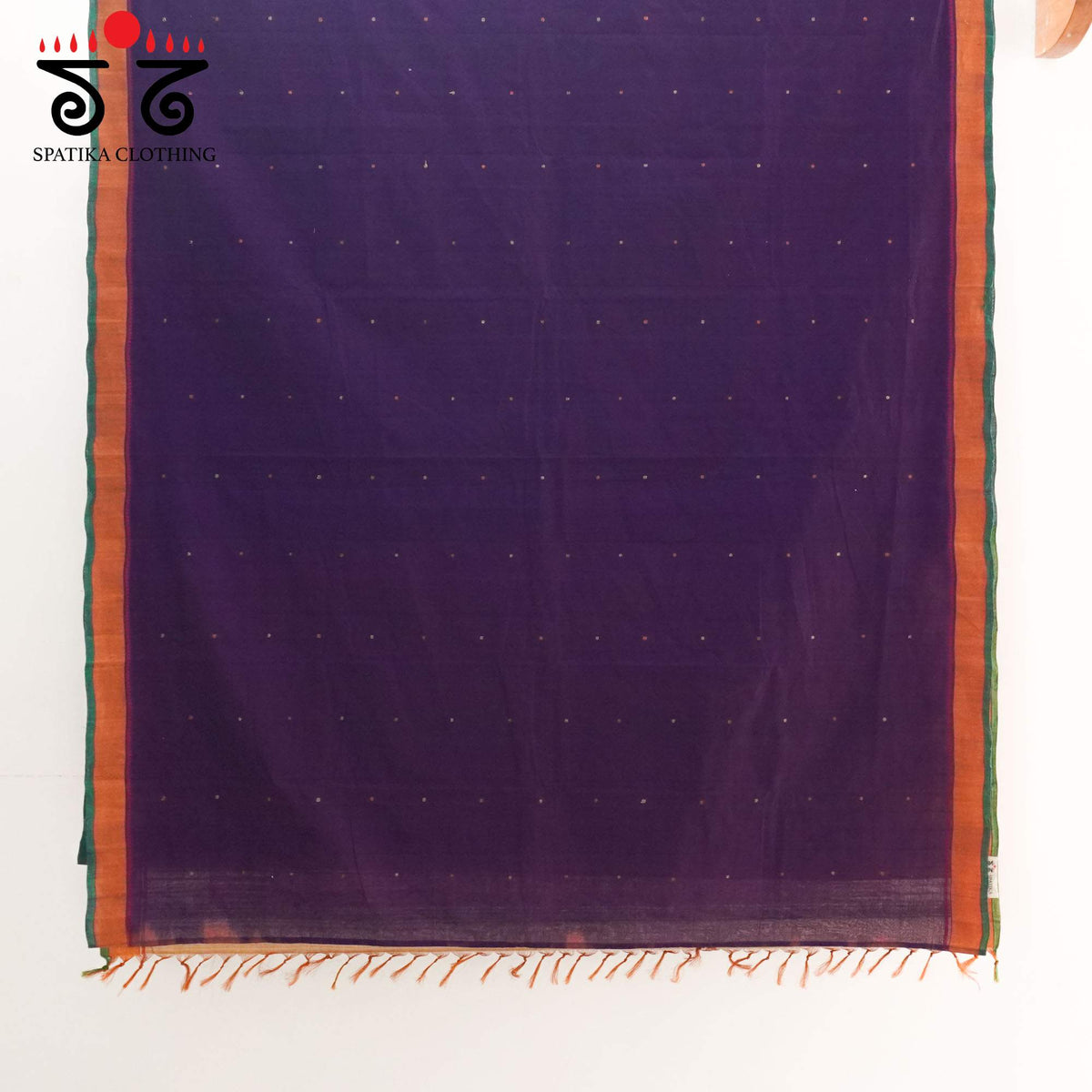 Violet Kanchi Cotton Saree - Ikat Blouse