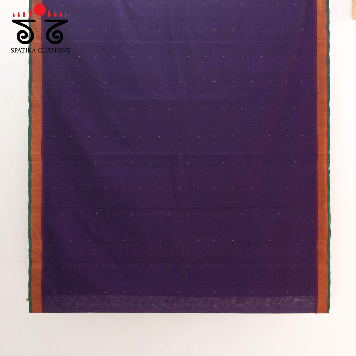 Violet Kanchi Cotton Saree - Ikat Blouse