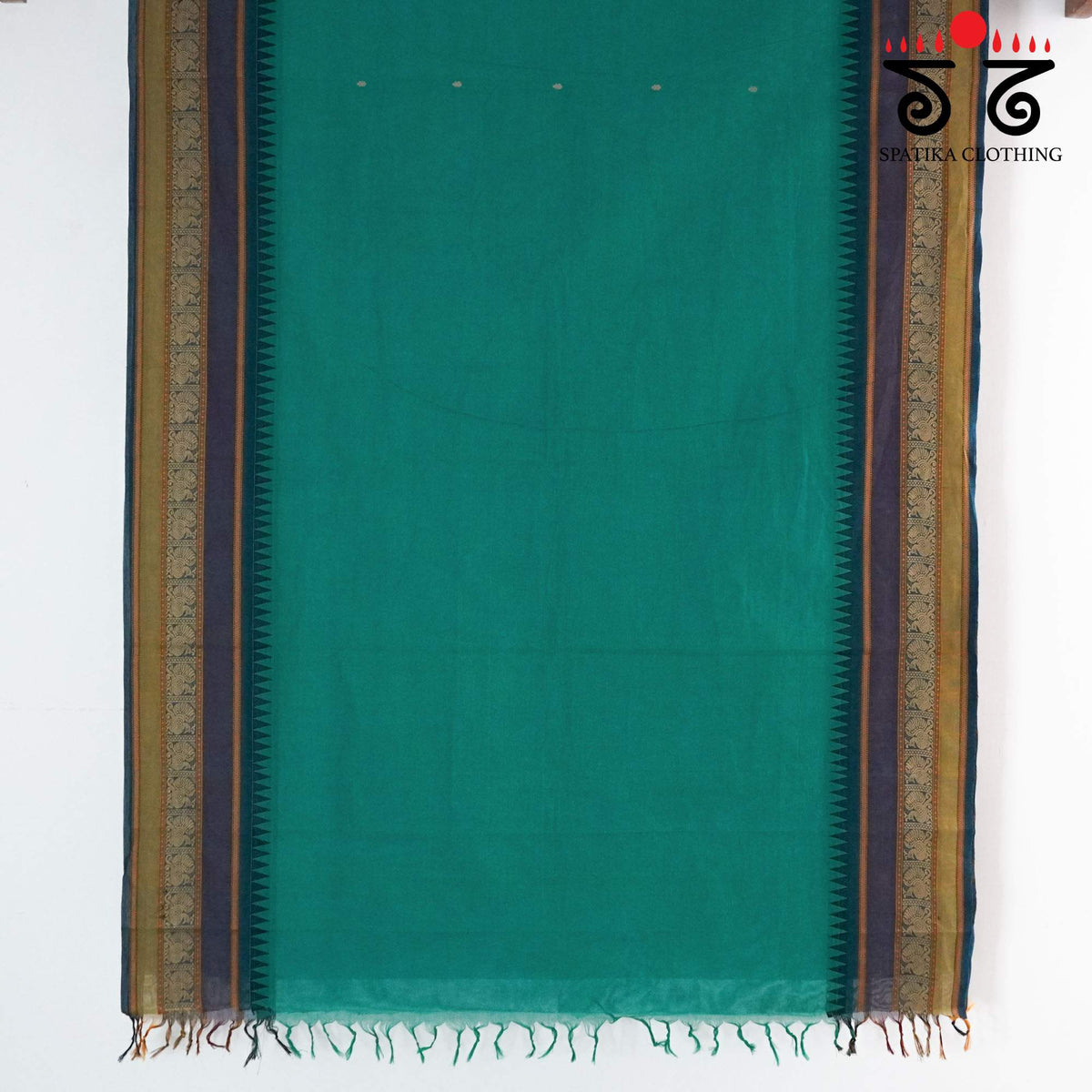 Teal Kanchi Cotton Saree