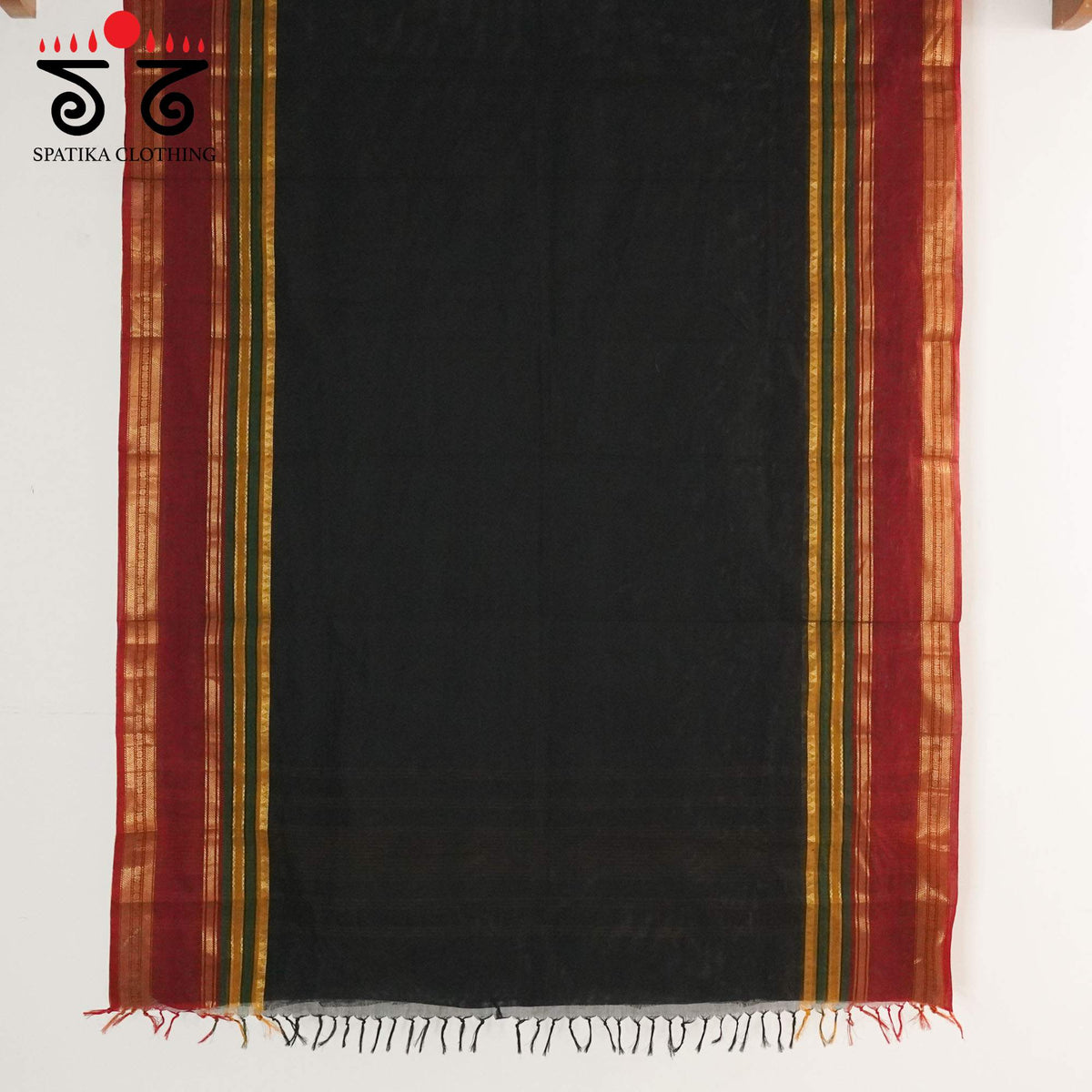 Black Kanchi Cotton Saree