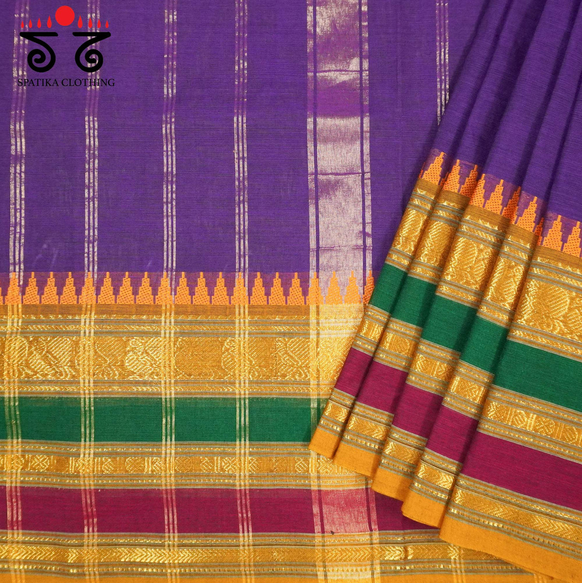 Purple Kanchi Cotton Saree