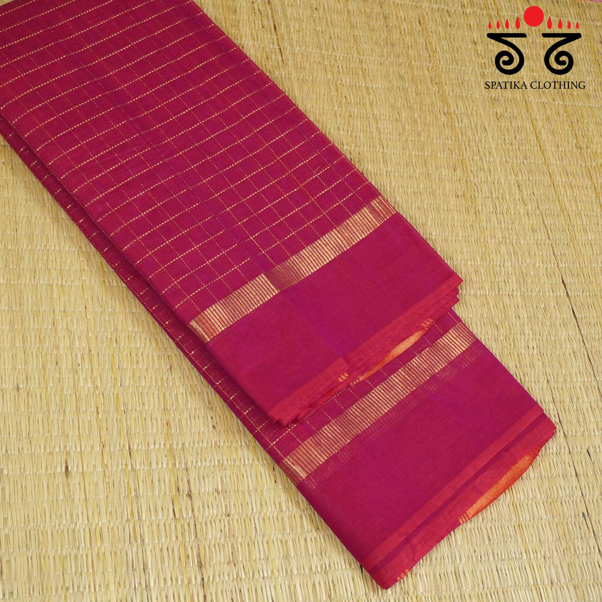 Pink South Cotton Saree
