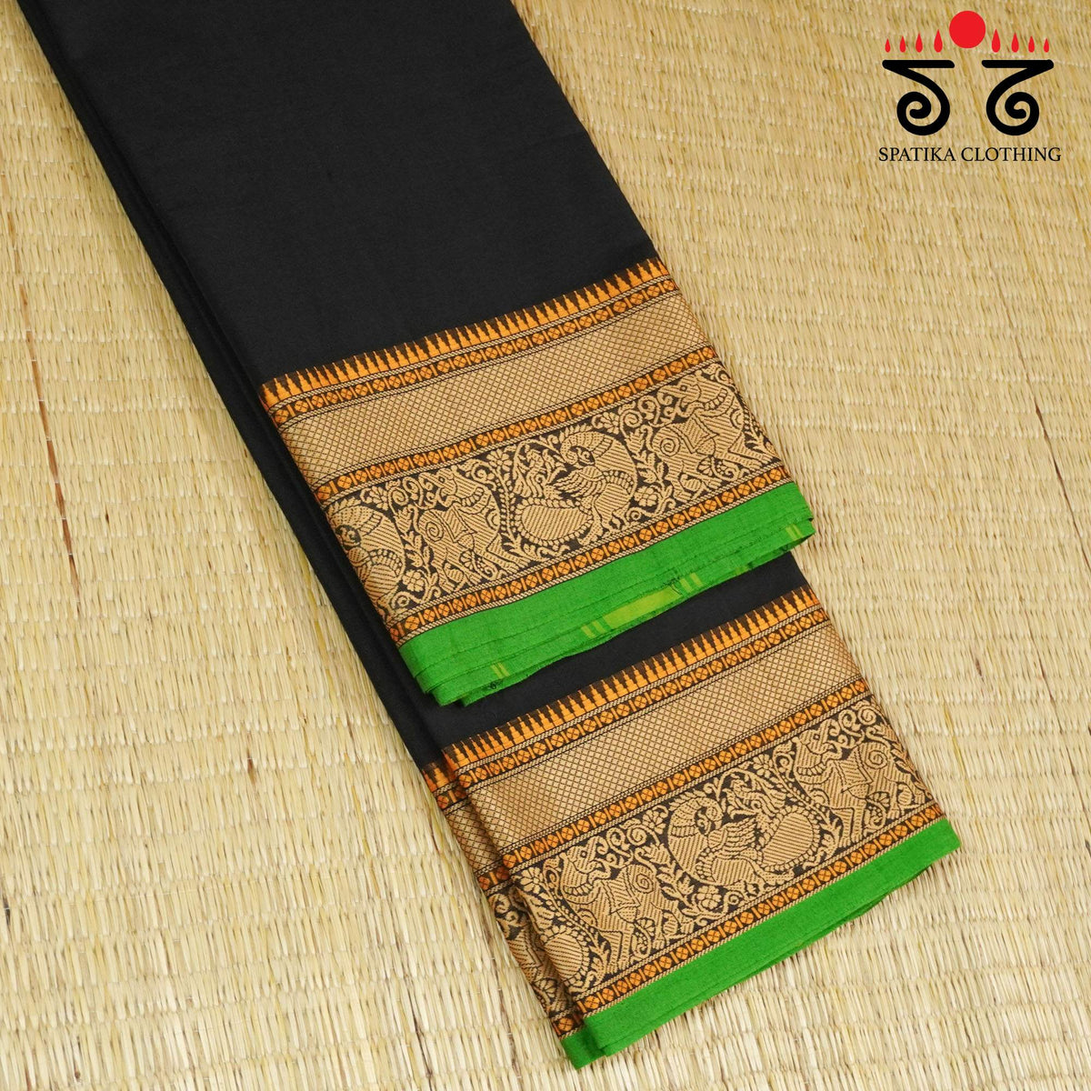 Black Kanchi Cotton Saree