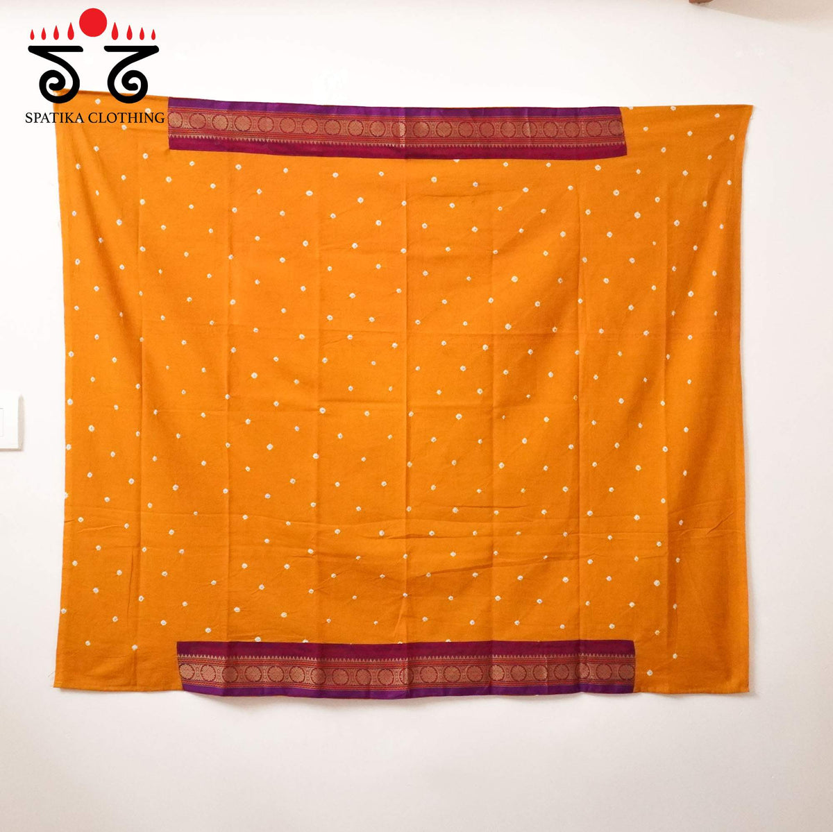 Magenta Kanchi Cotton Saree - Bandhini Blouse