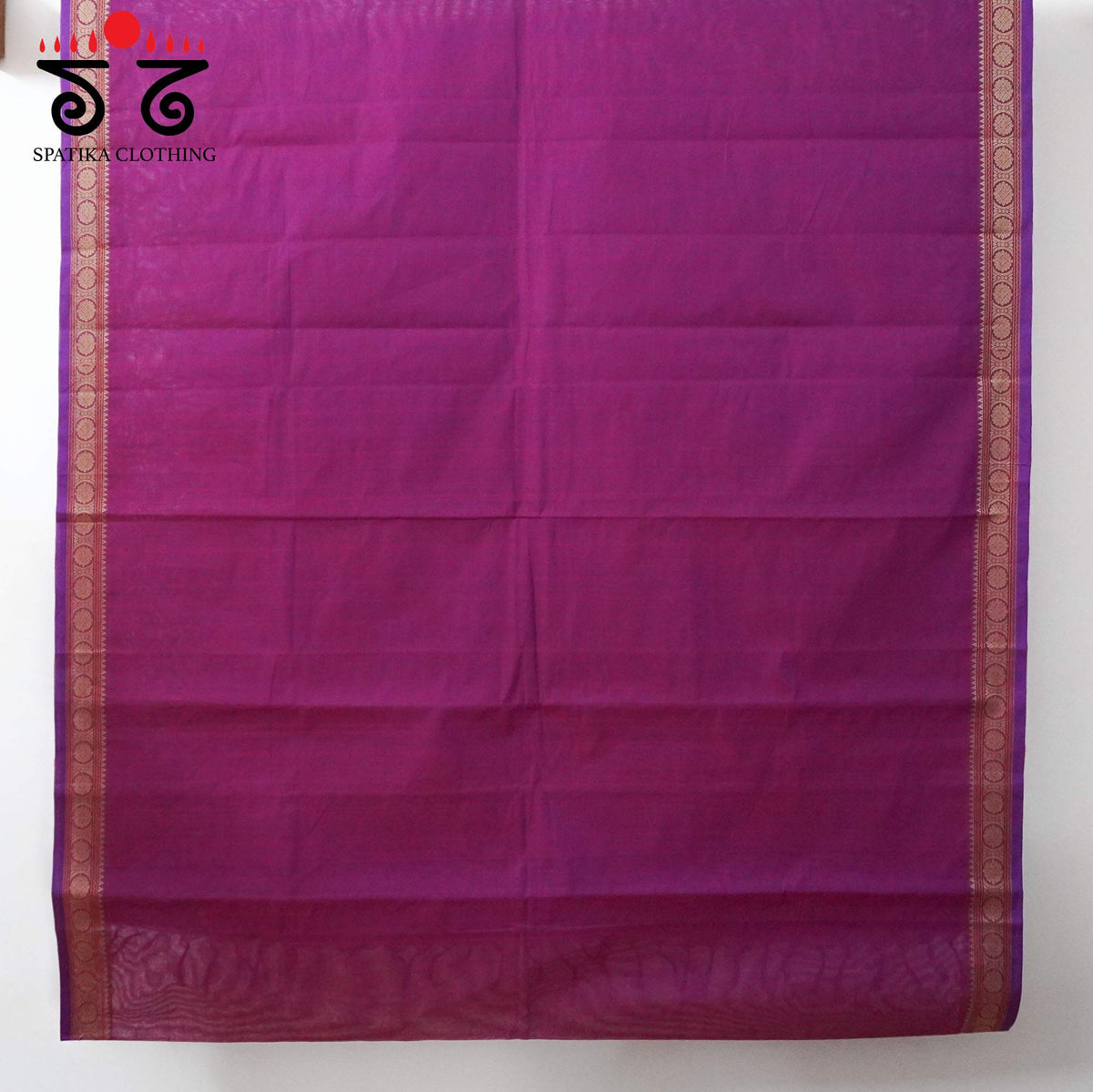 Magenta Kanchi Cotton Saree - Bandhini Blouse