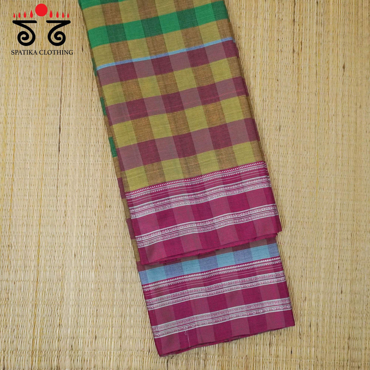 Pink Multi-Ikat Handwoven Cotton Saree