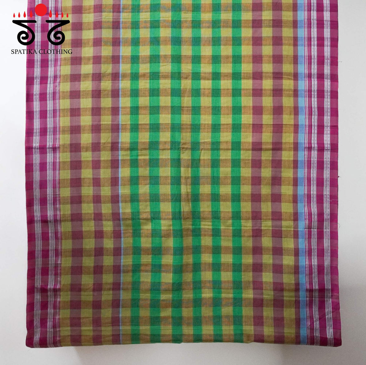 Pink Multi-Ikat Handwoven Cotton Saree