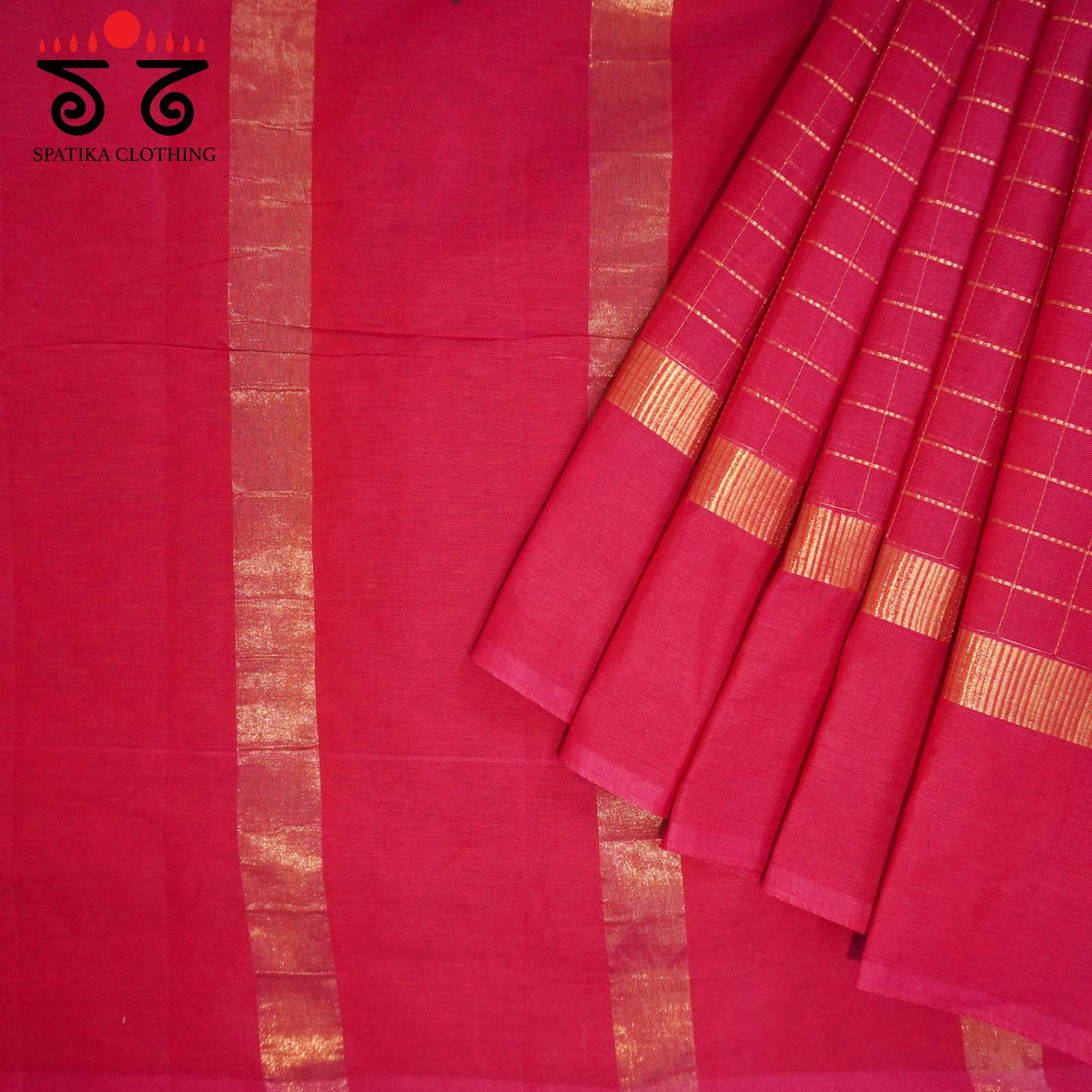Pink South Cotton Saree