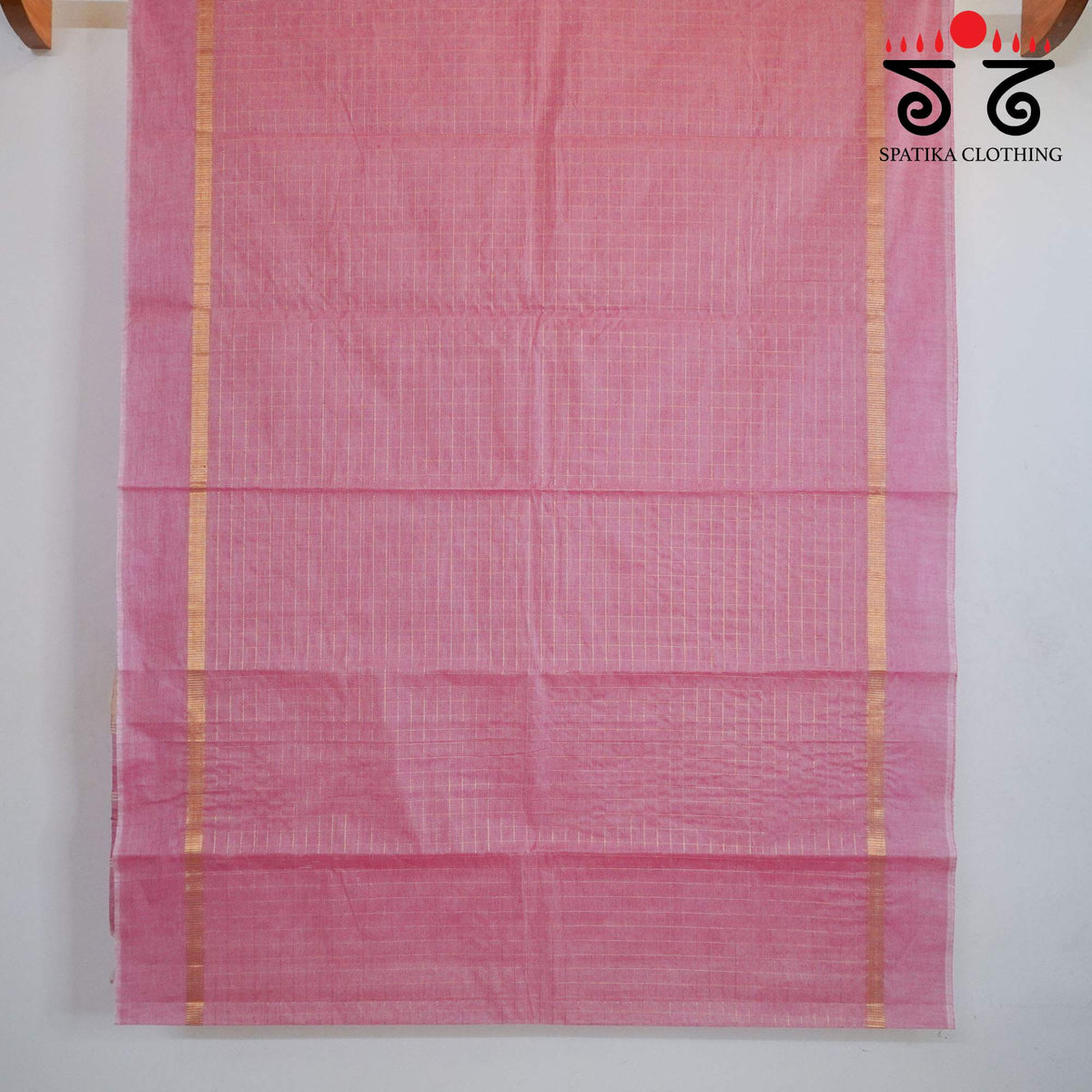 Baby Pink Blue South Cotton Saree