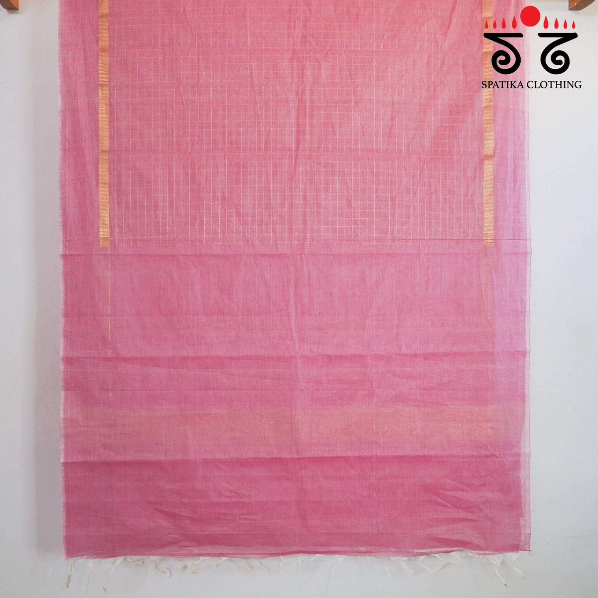 Baby Pink Blue South Cotton Saree