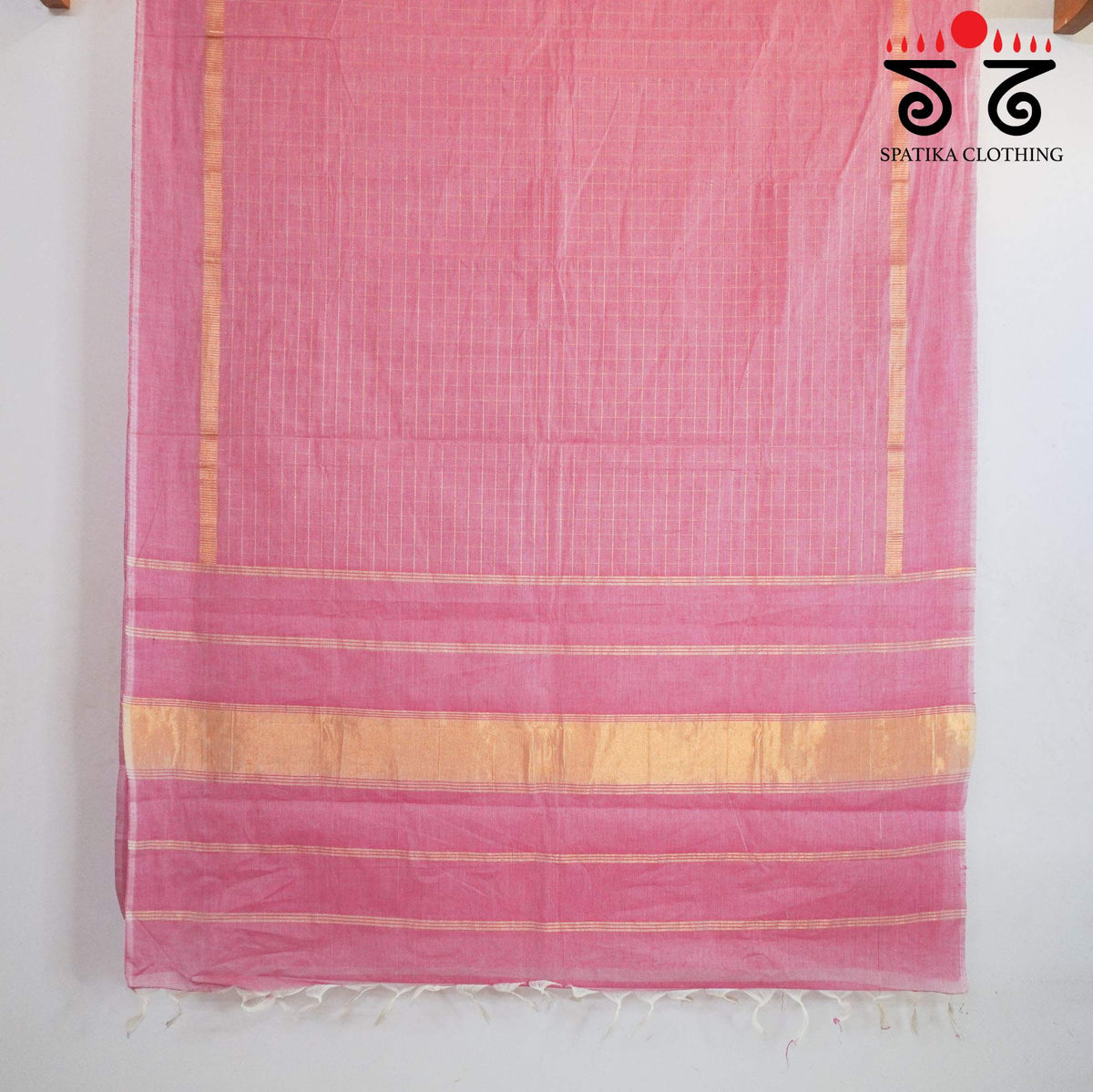 Baby Pink Blue South Cotton Saree
