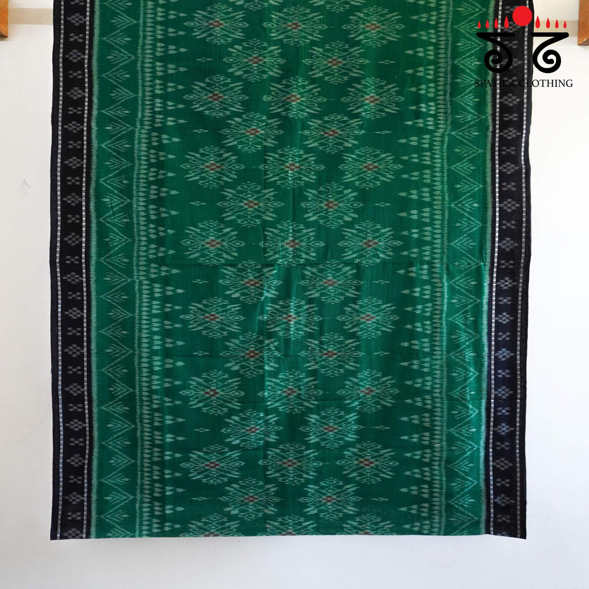 Green Nuapatna-Ikat Handwoven Cotton Saree