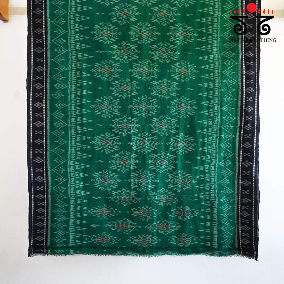 Green Nuapatna-Ikat Handwoven Cotton Saree