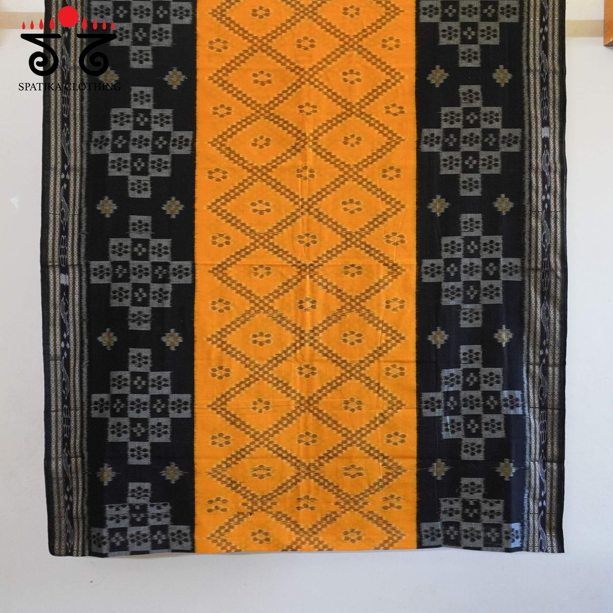Yellow Nuapatna-Ikat Handwoven Cotton Saree