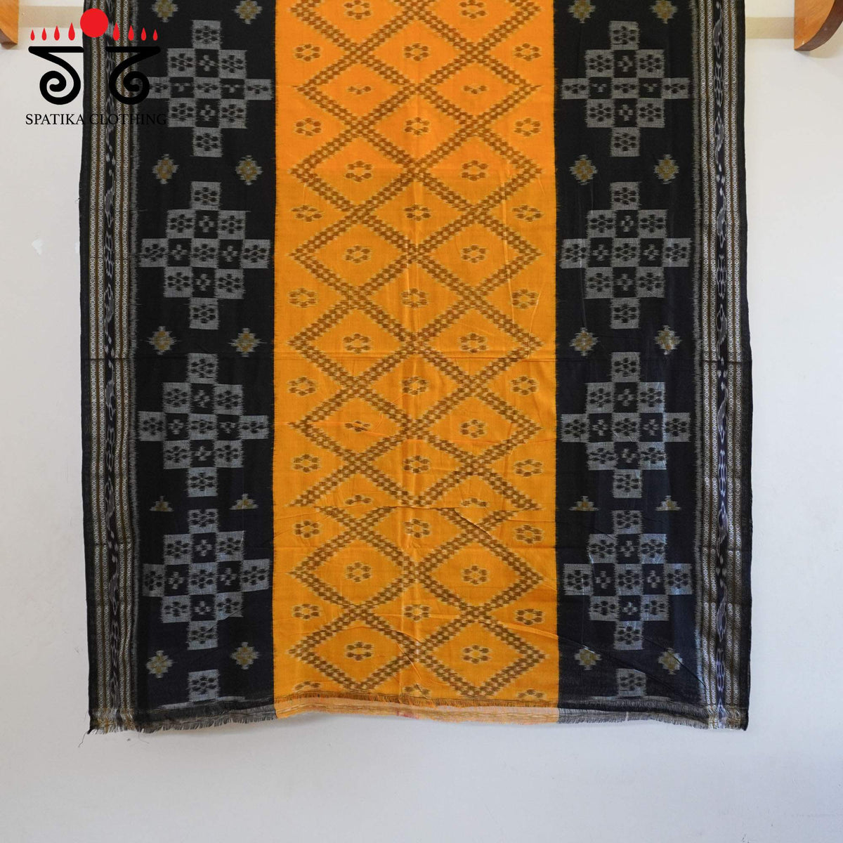 Yellow Nuapatna-Ikat Handwoven Cotton Saree