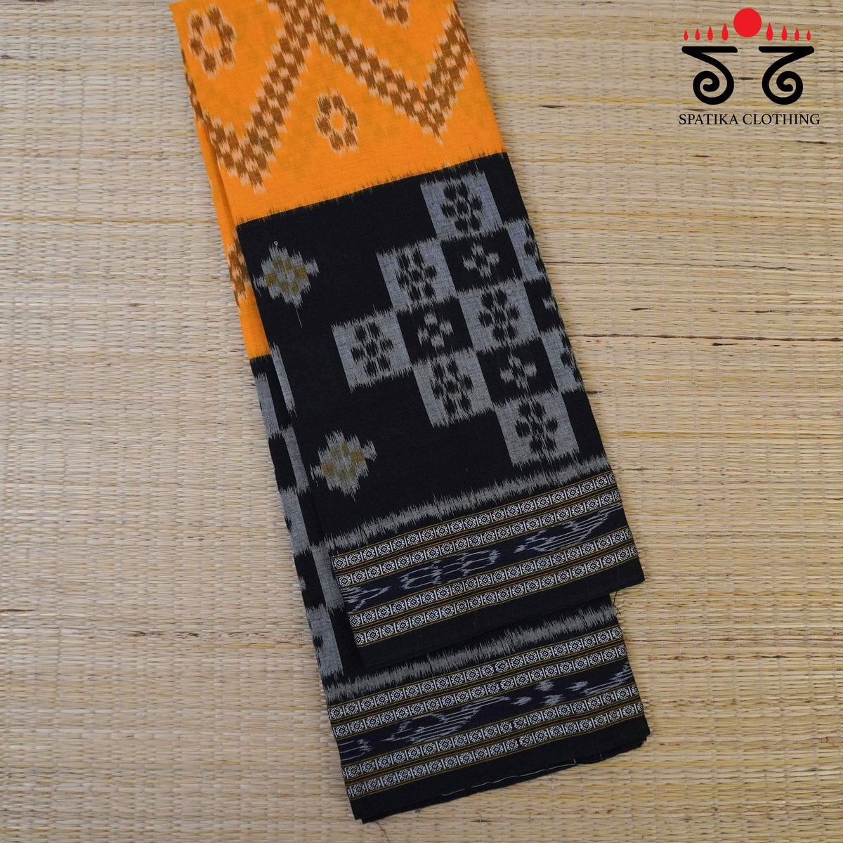 Yellow Nuapatna-Ikat Handwoven Cotton Saree