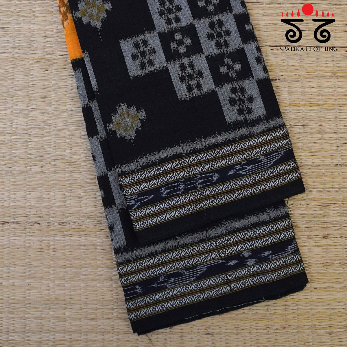 Yellow Nuapatna-Ikat Handwoven Cotton Saree