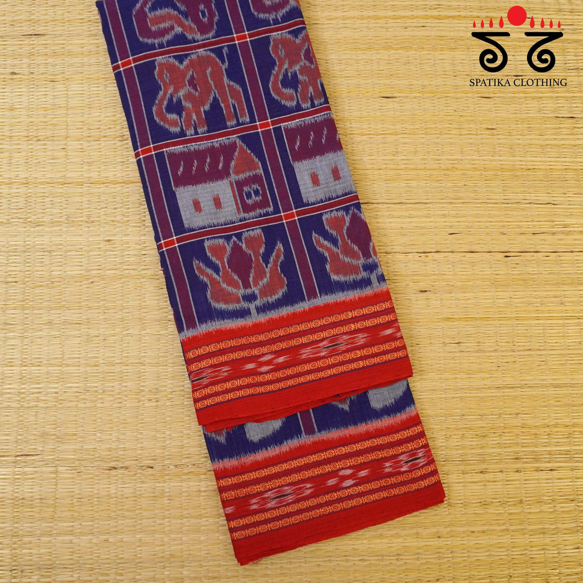 Blue Nuapatna-Ikat Handwoven Cotton Saree
