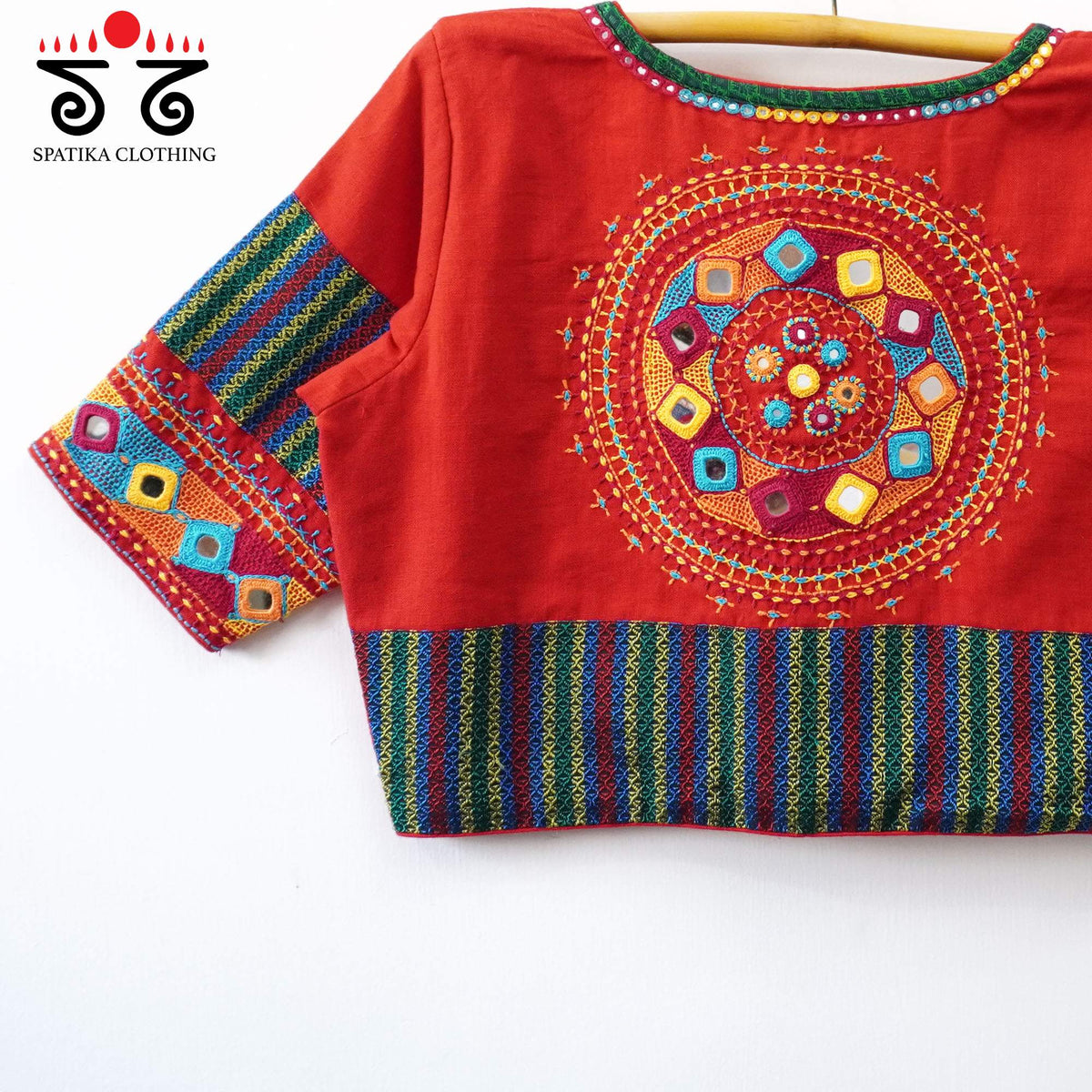 Red Festive Lambani Khun Handcrafted Blouse