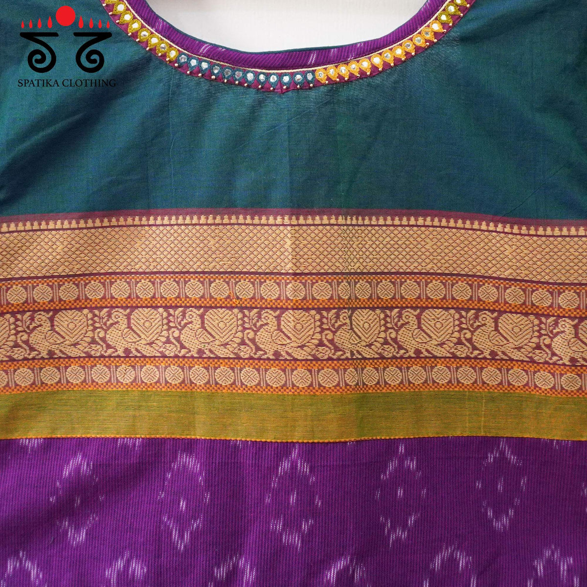 Green Kanchi Cotton Handcrafted Blouse