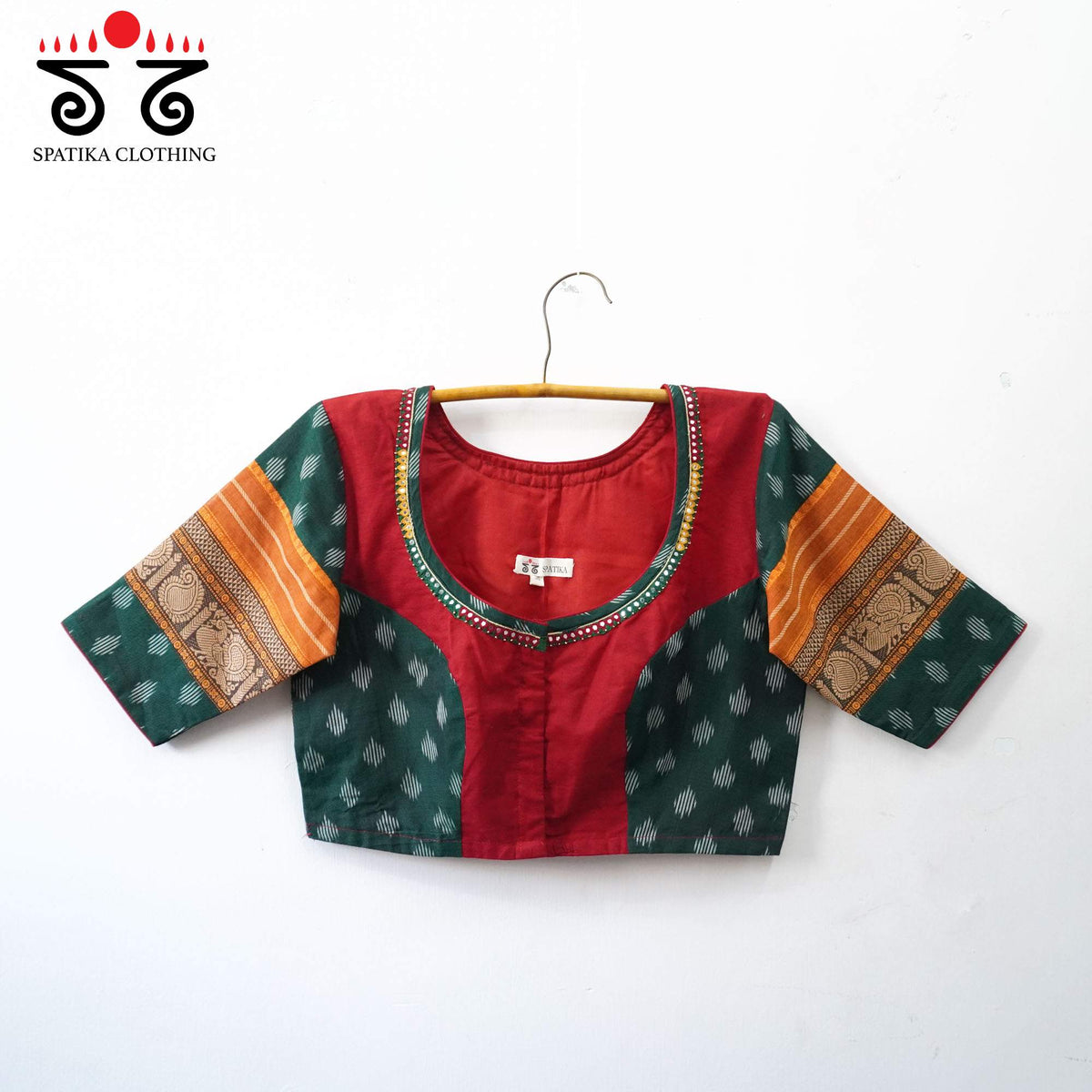Red Kanchi Cotton Handcrafted Blouse