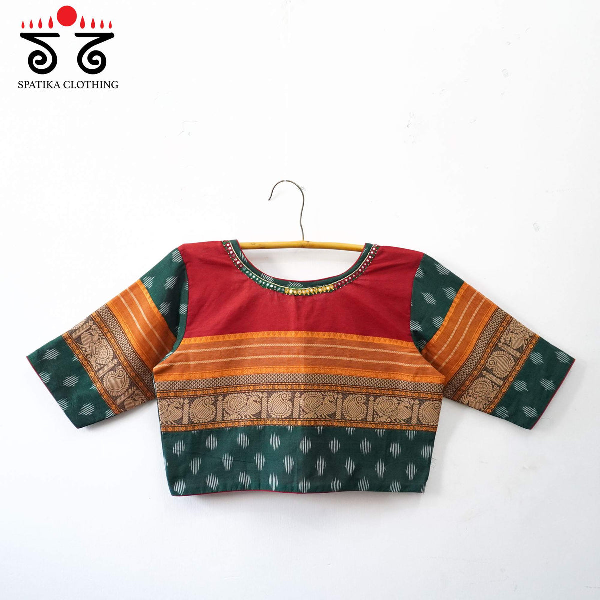 Red Kanchi Cotton Handcrafted Blouse