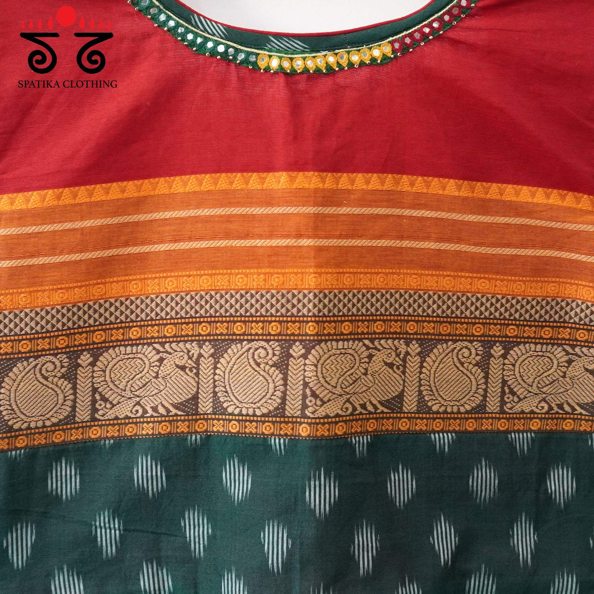 Red Kanchi Cotton Handcrafted Blouse