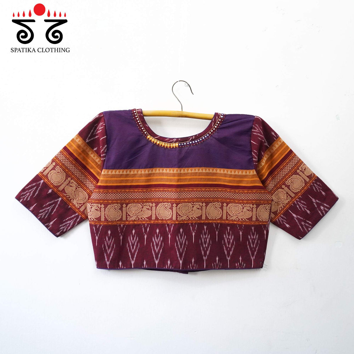 Purple Kanchi Cotton Handcrafted Blouse