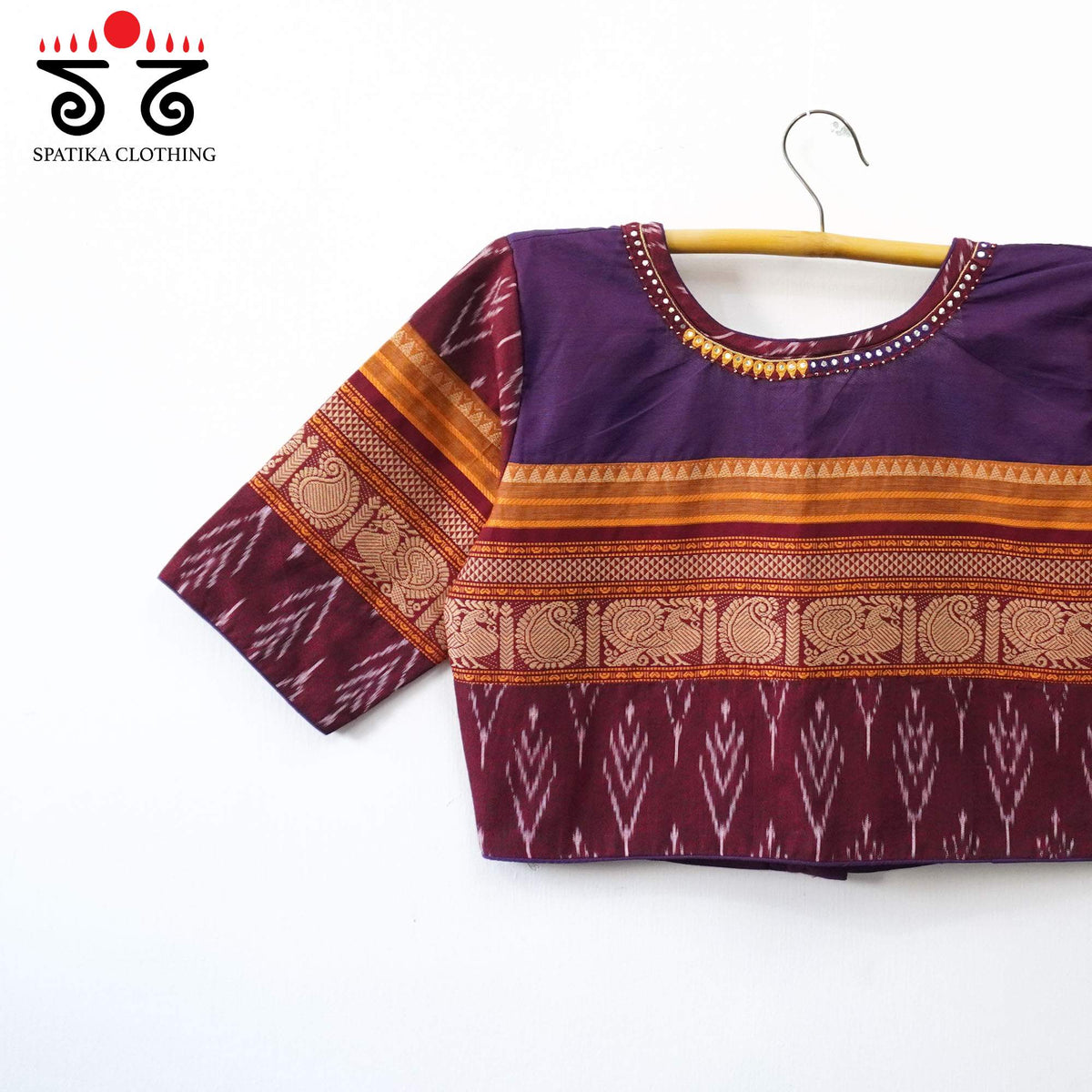 Purple Kanchi Cotton Handcrafted Blouse