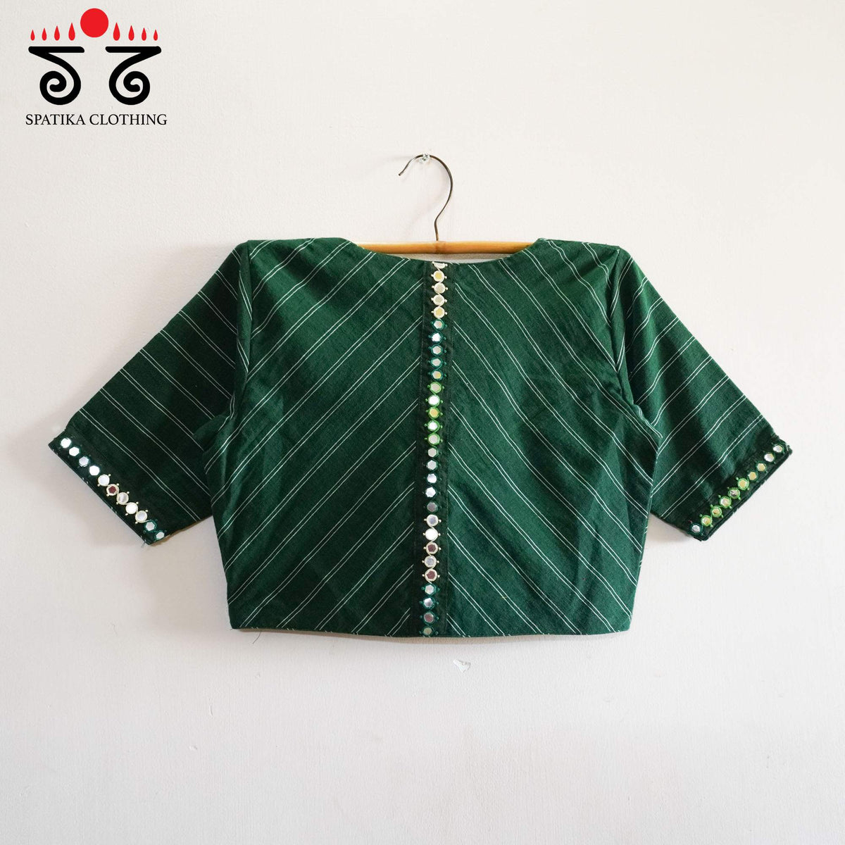 Stripes & Mirrors - Green New Handcrafted Blouse