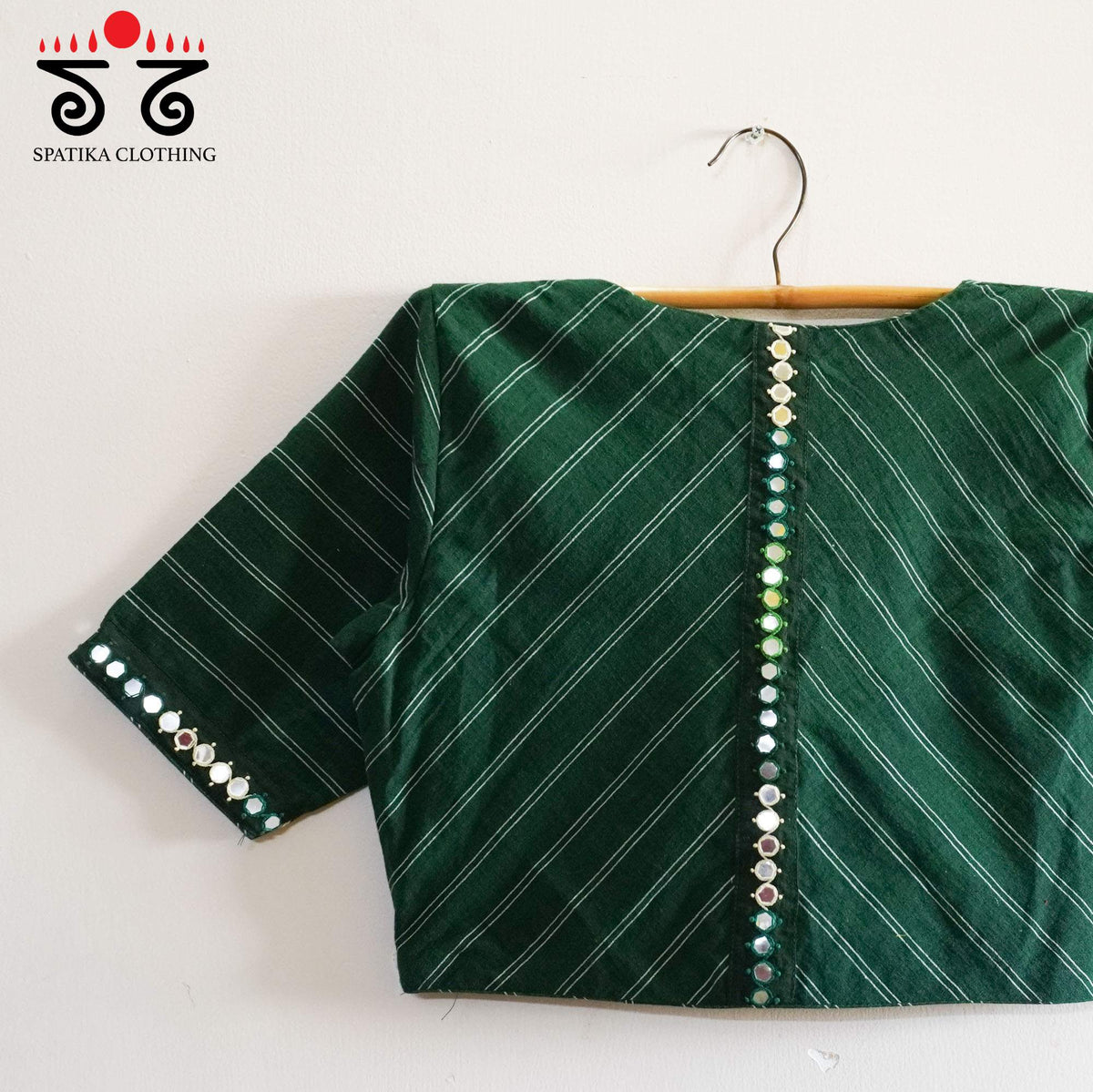 Stripes & Mirrors - Green New Handcrafted Blouse