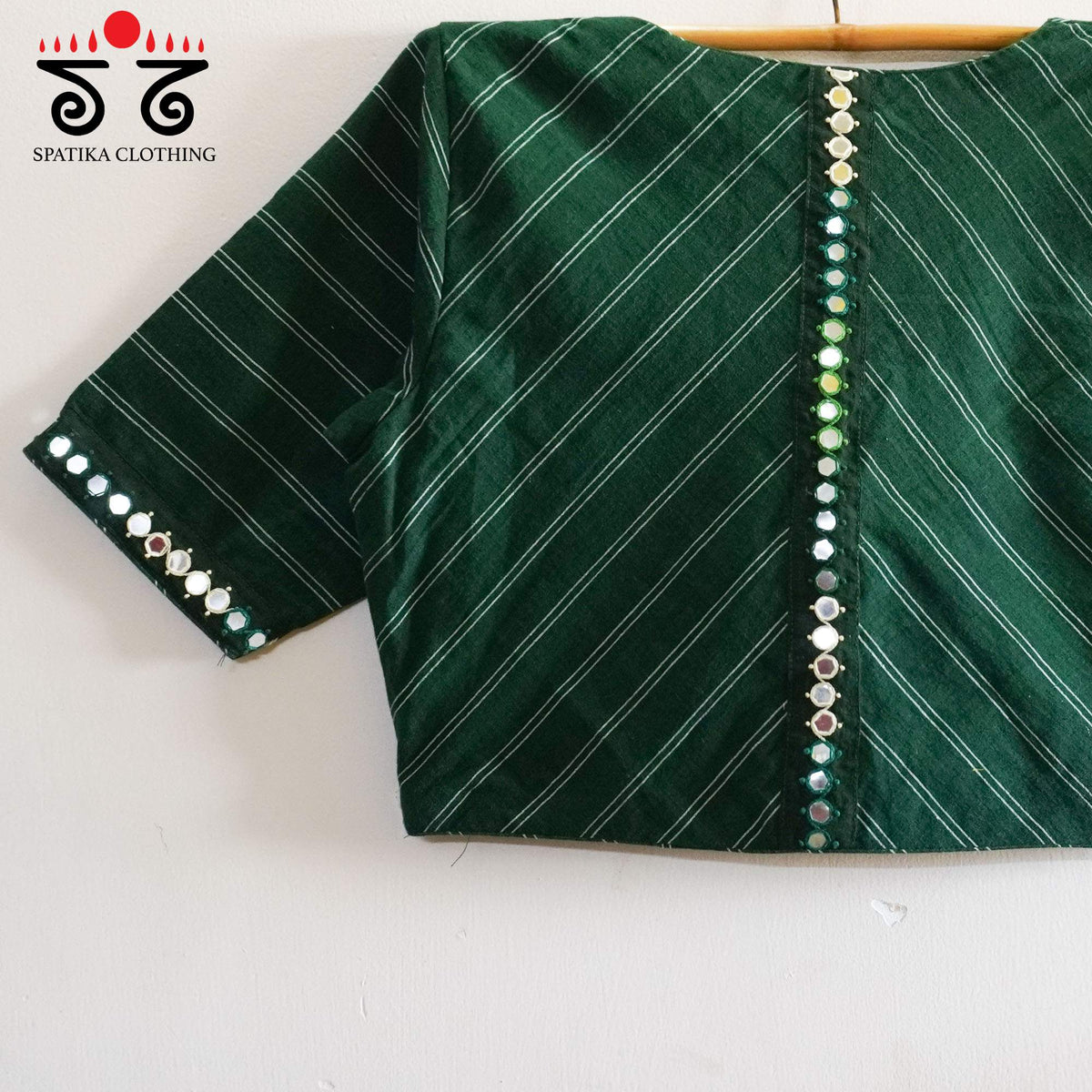 Stripes & Mirrors - Green New Handcrafted Blouse