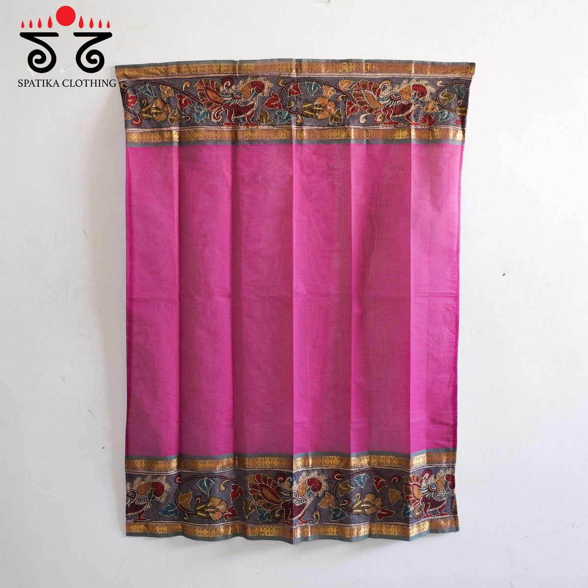 Pen kalamkari Handcrafted Blouse Fabric