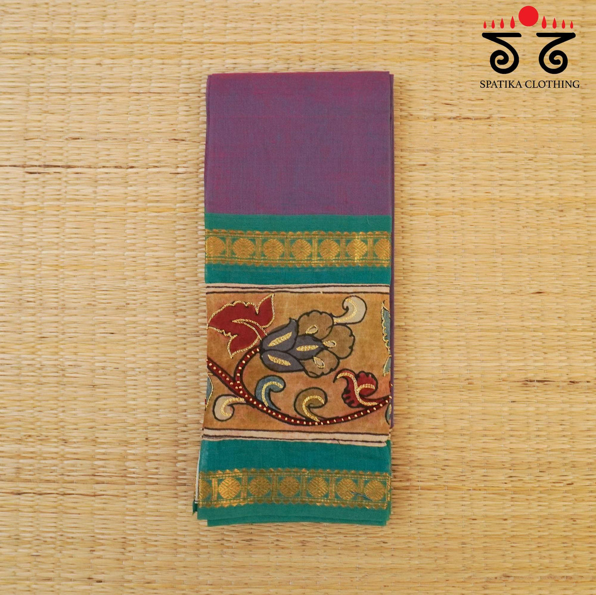 Pen kalamkari Handcrafted Blouse Fabric