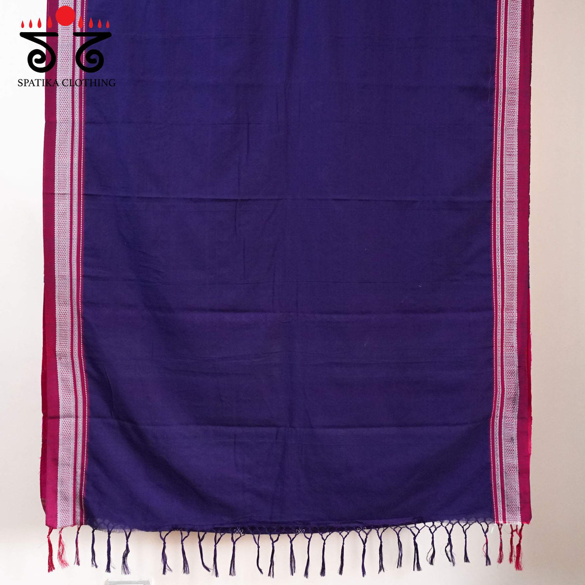 Blue Kolam - Embroidered Ilkal Saree
