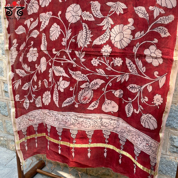 Pen kalamkari Chanderi Stole