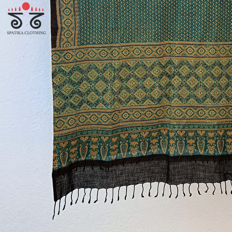 Ajrakh on Handspun Cotton Dupatta