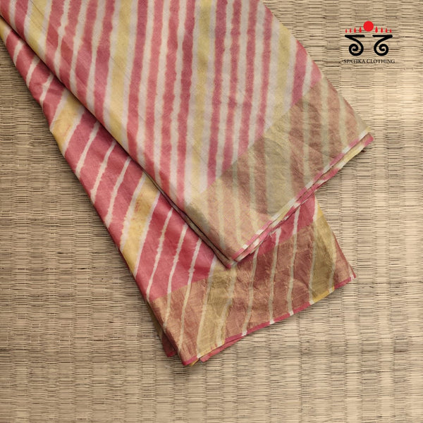 Leheriya on Tussar Silk Saree