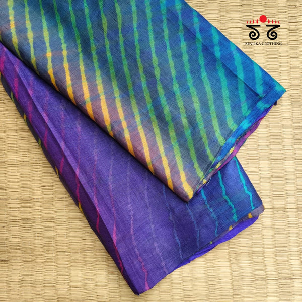 Leheriya on Tussar Silk Saree