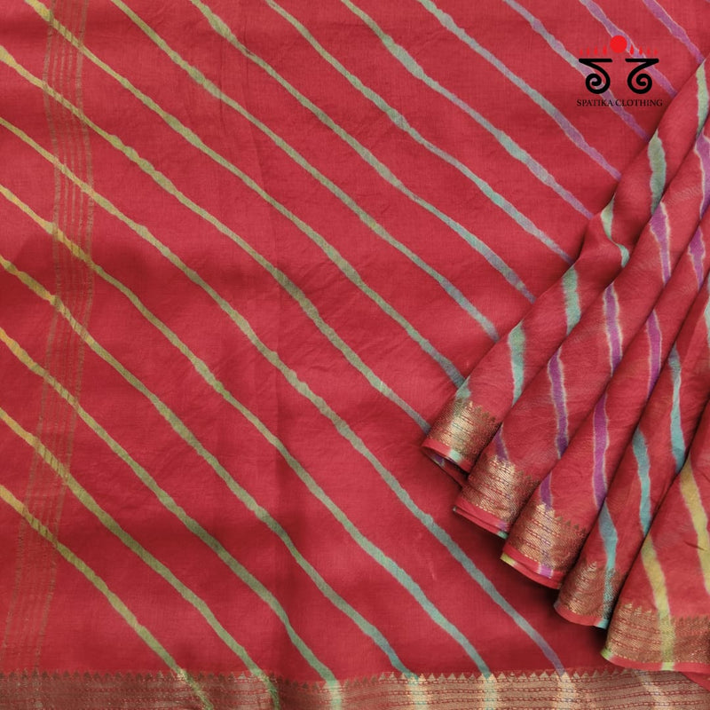 Leheriya on Maheshwari Silk Cotton Saree