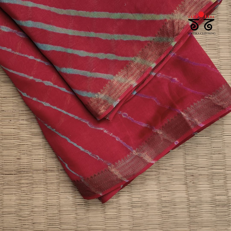 Leheriya on Maheshwari Silk Cotton Saree