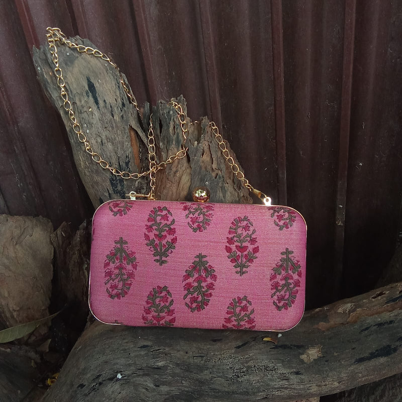 Box Clutch - Pink Paisley!