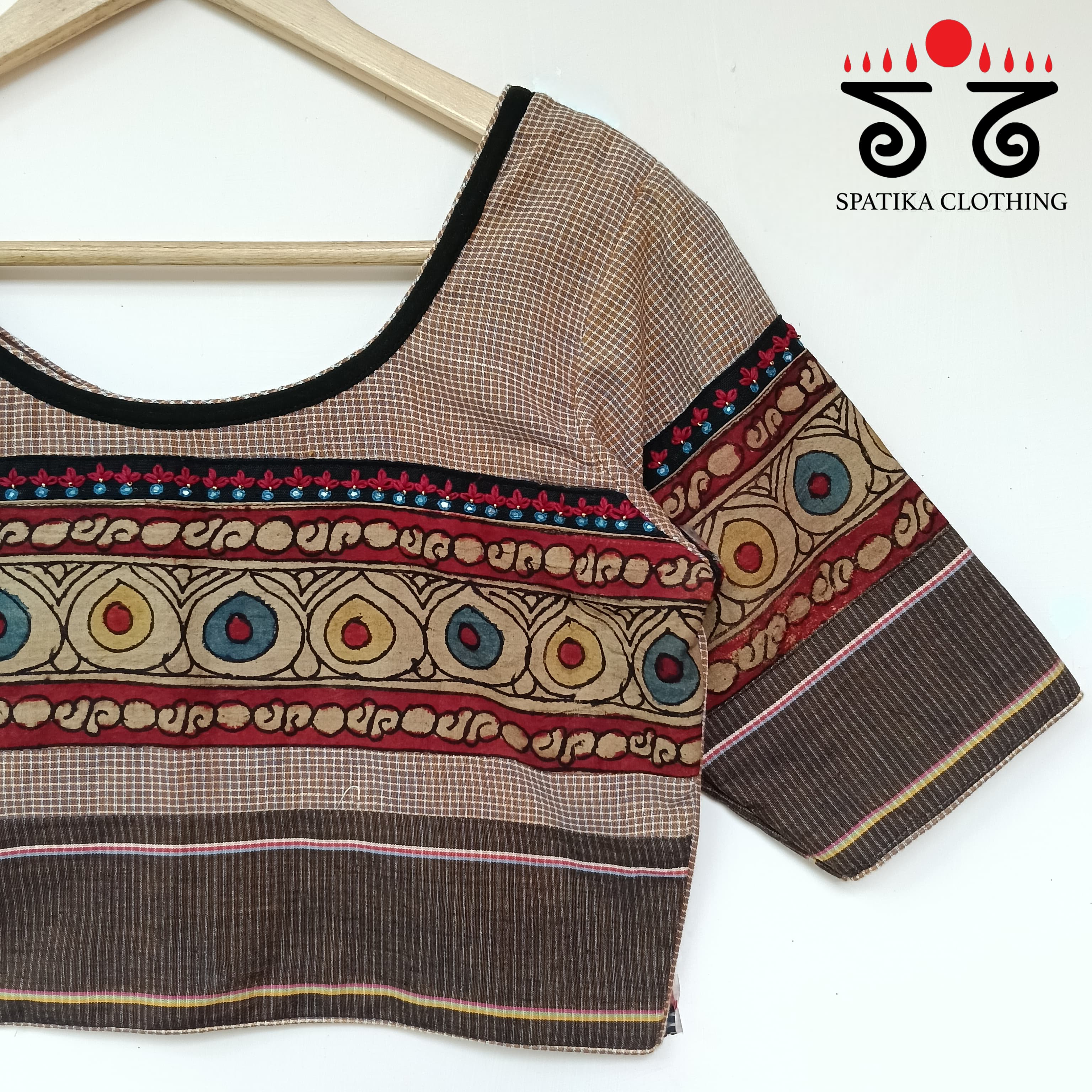 The Boondh - Brown Pen Kalamkari Blouse