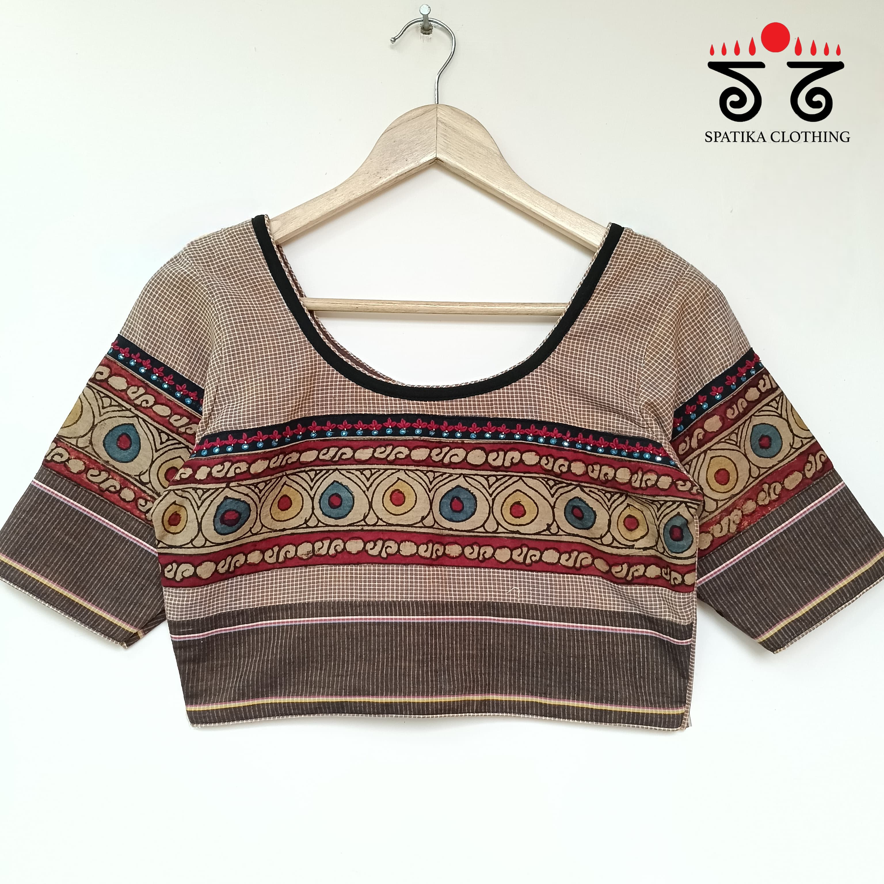 The Boondh - Brown Pen Kalamkari Blouse