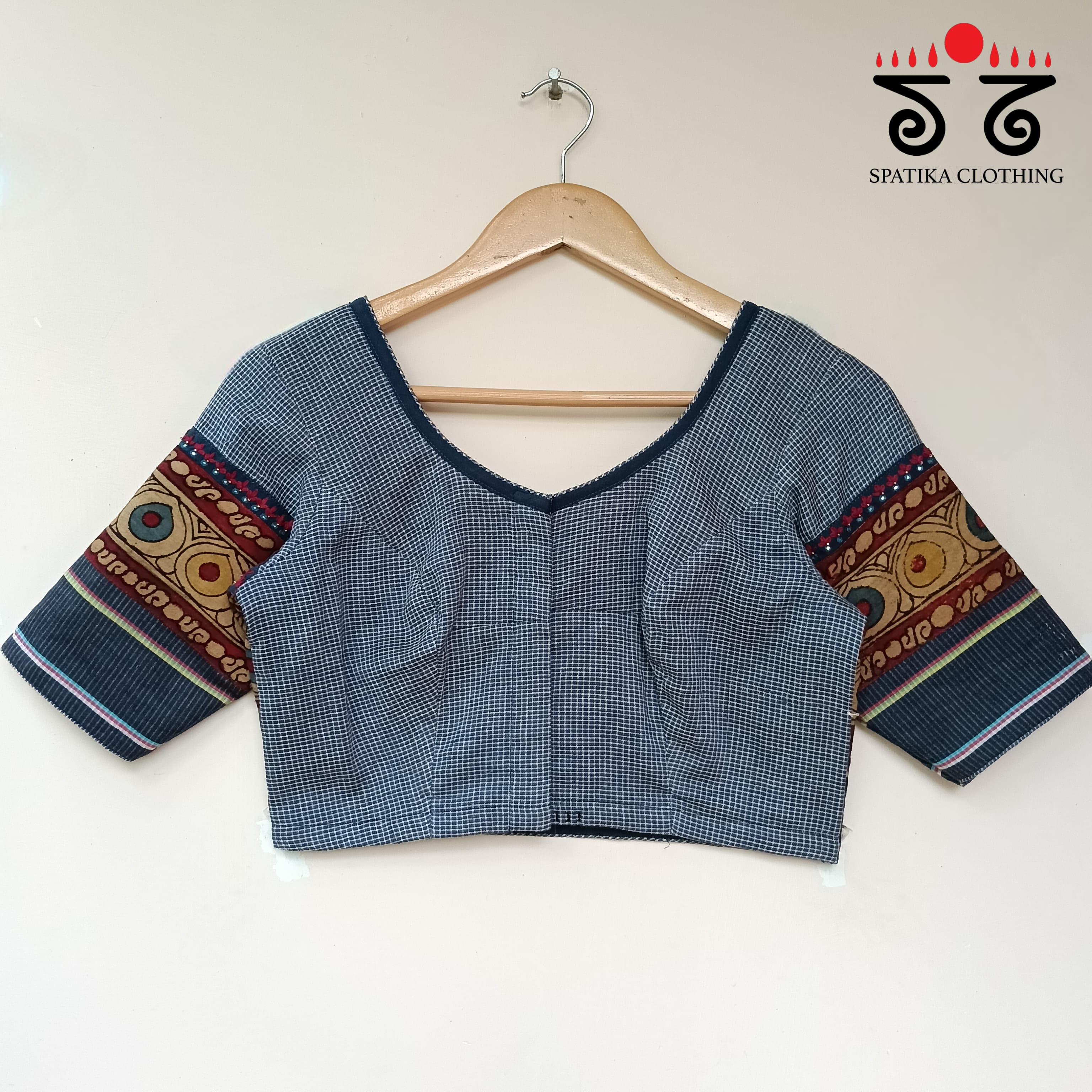 The Boondh - Blue Pen Kalamkari Blouse
