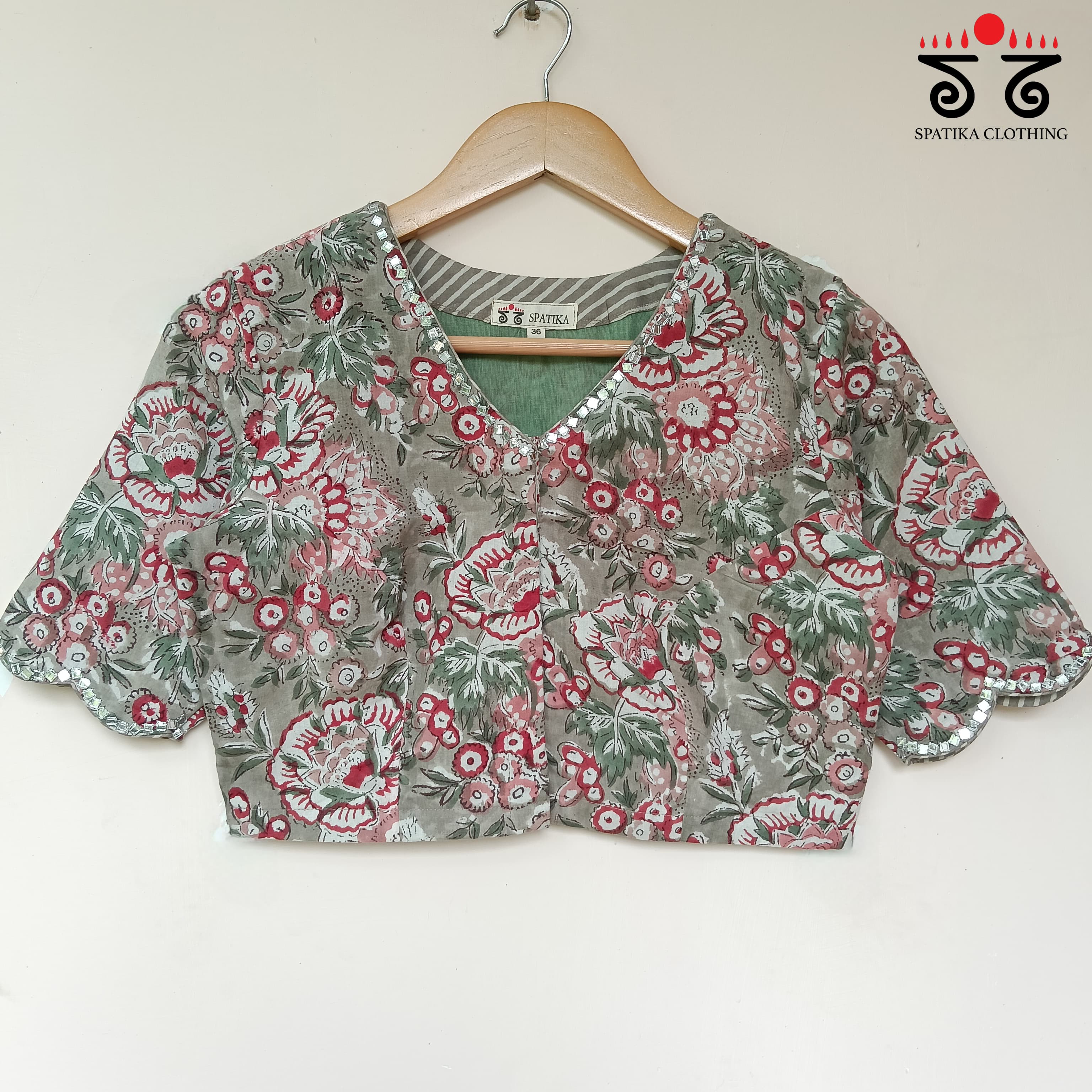 The Scalloped Grey Blouse